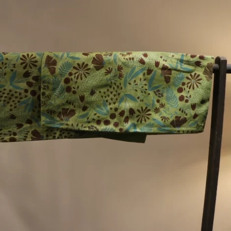 Green floral pattern covers