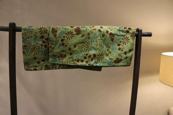 Green floral pattern covers