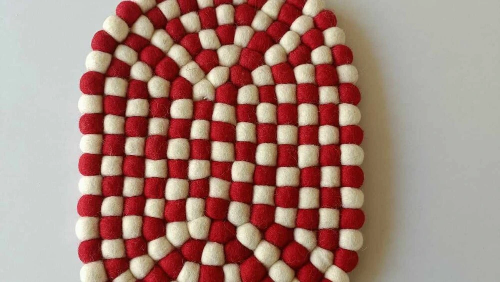 Red and White Trivet